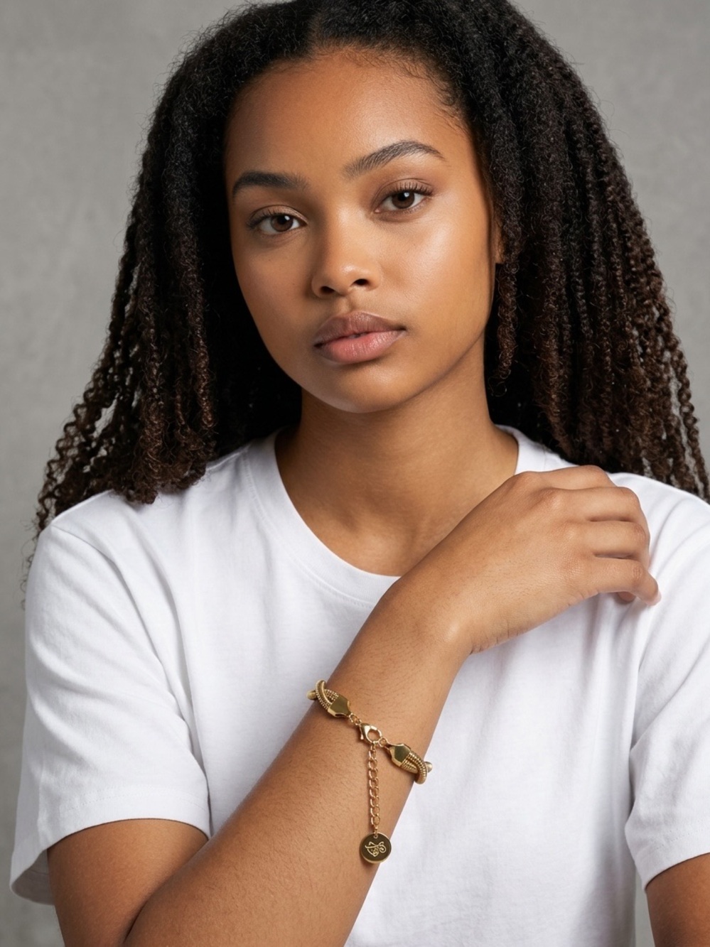 Plunder Cara Gold Twisted Mesh Bracelet New